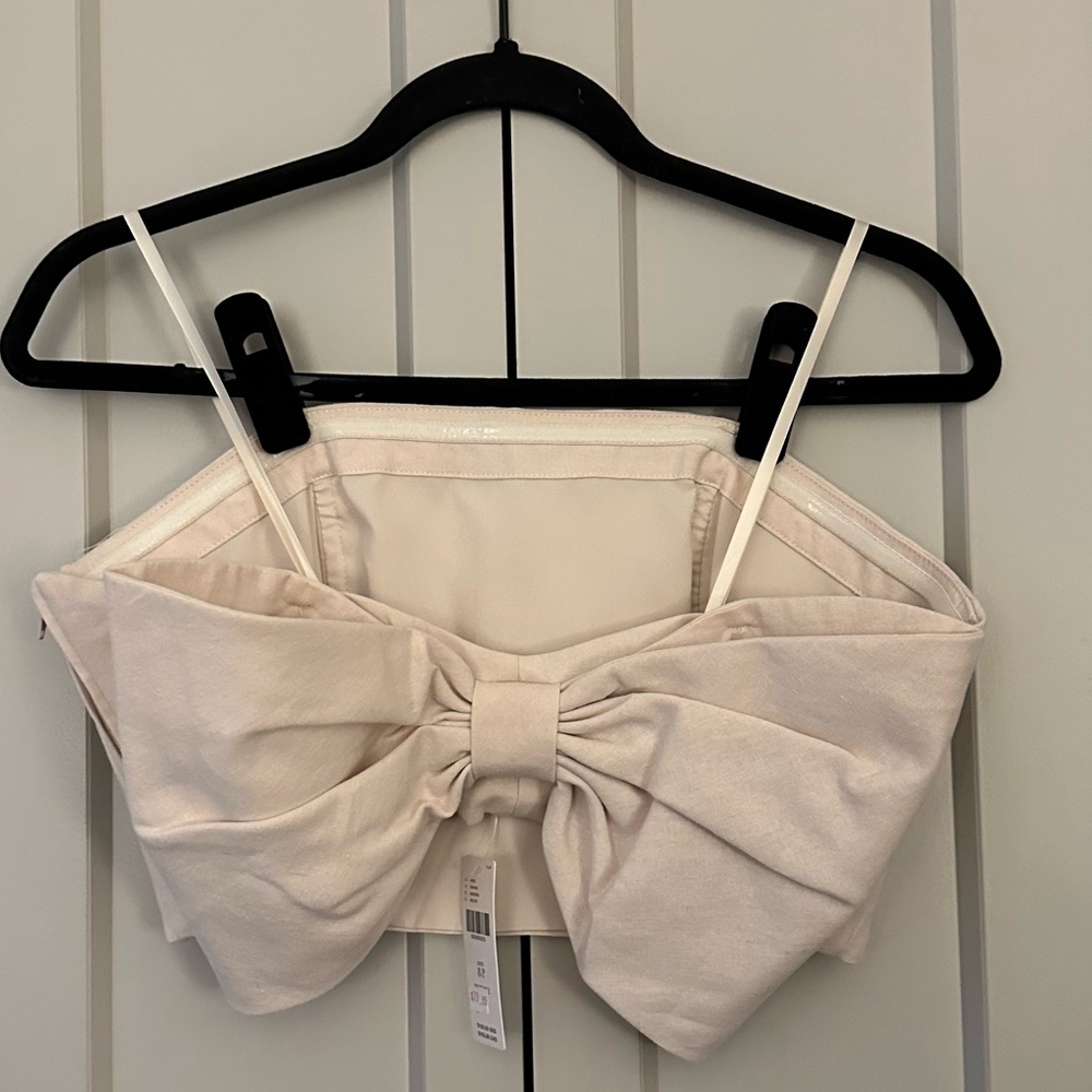 Anthropologie strapless top with bow